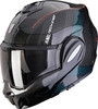 Scorpion EXO-Tech Evo Carbon Cad Casco apribile,  nero-rosso-verde,  dimensione 2XL per uomo