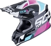 Scorpion VX-16 Evo Air Analog Casco da motocross,  nero-rosa,  dimensione S per uomo