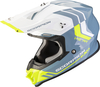 Scorpion VX-16 Evo Air Fusion Casco da motocross,  bianco-blu-giallo,  dimensione XS per uomo