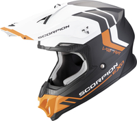 Scorpion VX-16 Evo Air Fusion Casco da motocross,  nero-bianco-arancione,  dimensione 2XL per uomo