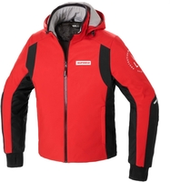 Spidi Armor H2Out Felpa con cappuccio moto,  nero-rosso,  dimensione S