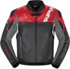Spidi DP Progressive Giacca di pelle da moto,  nero-rosso,  dimensione 56 per uomo
