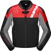 Spidi DP Progressive Hybrid Giacca di pelle da moto,  nero-rosso,  dimensione 56 per uomo