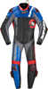 Spidi DP-Progressive Perforated Pro Costume intero in pelle per moto,  nero-rosso-blu,  dimensione 52