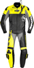Spidi DP-Progressive Touring Tuta in pelle della moto a due pezzi,  nero-giallo,  dimensione 48 per uomo