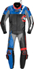 Spidi DP-Progressive Touring Tuta in pelle della moto a due pezzi,  nero-rosso-blu,  dimensione 58 per uomo