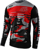 Troy Lee Designs GP Formula Camo Maglia Motocross,  nero-grigio-rosso,  dimensione M