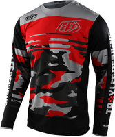 Troy Lee Designs GP Formula Camo Maglia Motocross,  nero-grigio-rosso,  dimensione M