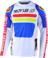 Troy Lee Designs Sprint Drop In Maglia da bicicletta giovanile,  bianco-rosso-blu,  dimensione M
