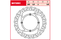 TRW Lucas Brake disc MST320EC in cross-design