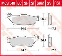 TRW Lucas Rivestimento sinterizzato MCB648SV